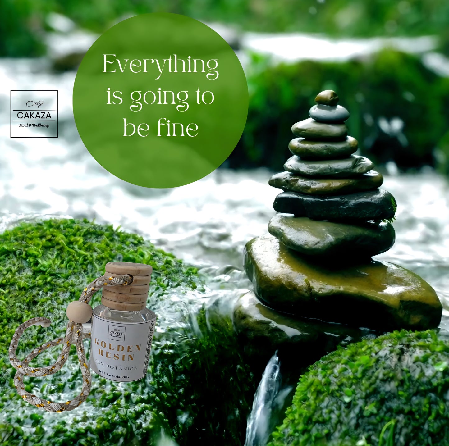 Zen Botanica: Golden Resin Car Diffuser