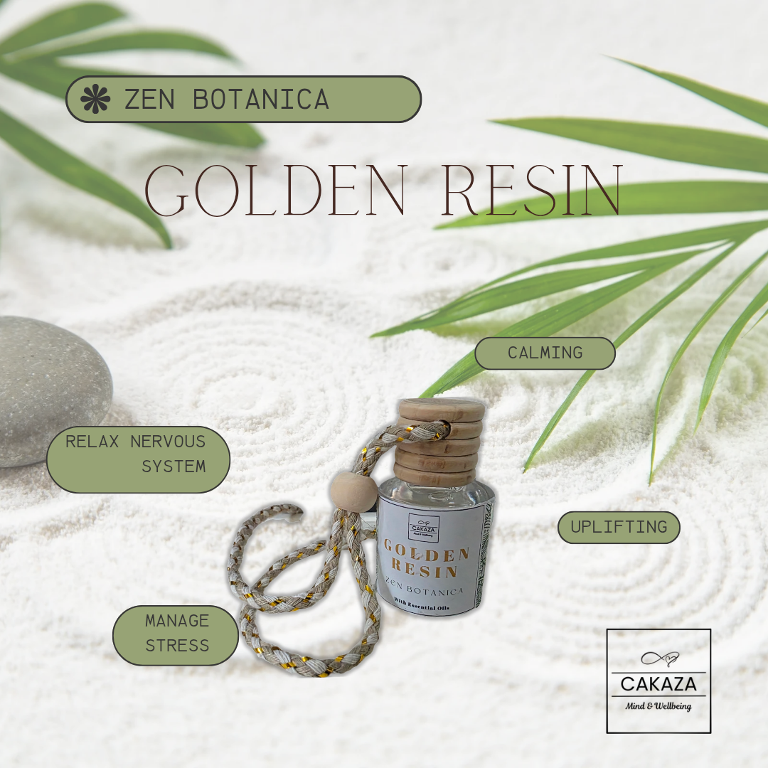 Zen Botanica: Golden Resin Car Diffuser